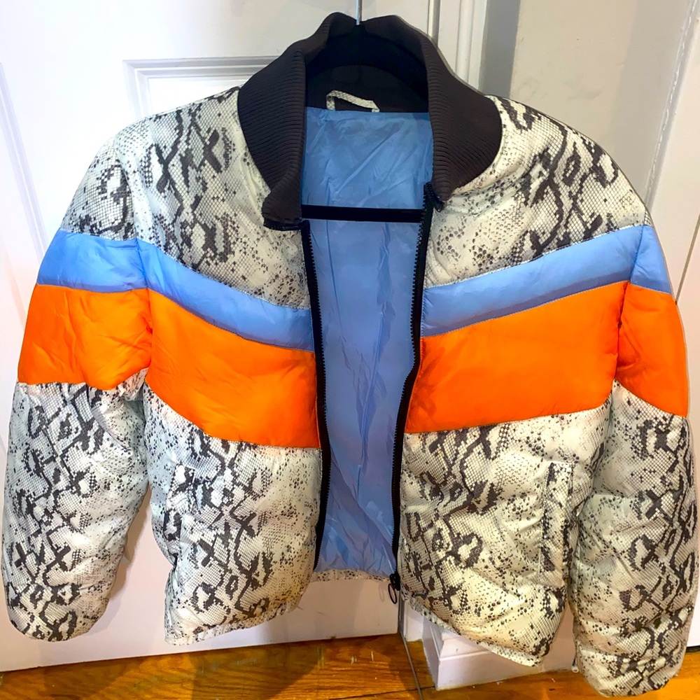 Central Park West Snake Print Puffer